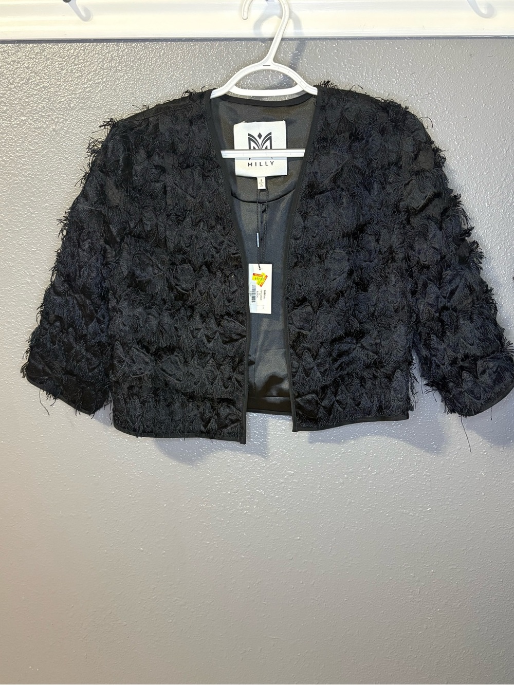 Milly Black Textured Cropped Jacket NWT size S (SKU 165)
